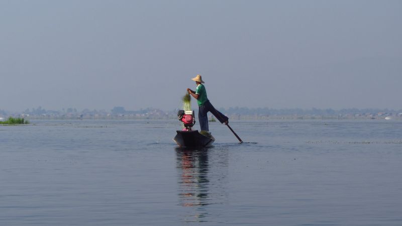 Stelzenfischer auf dem Inle See