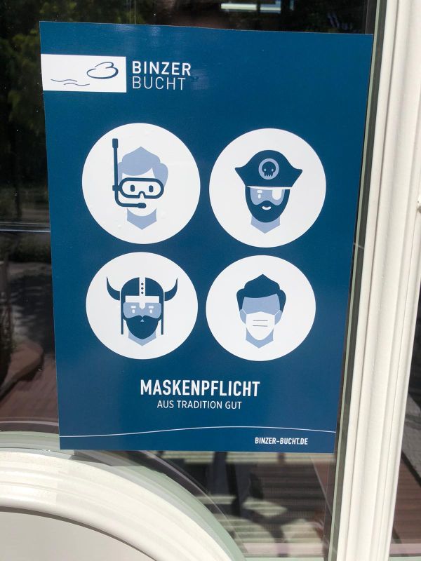Maskenpflicht zu Corona Zeiten im Ostseebad Binz