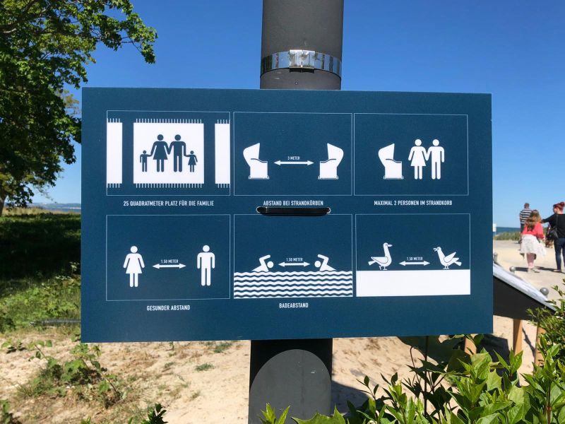 Abstandsregeln in Corona Zeiten Ostseebad Binz